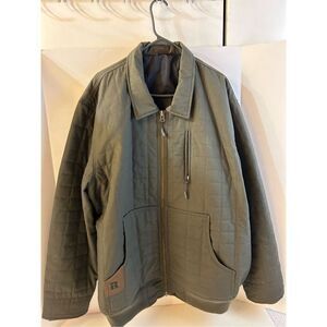 Wranglers rugged quilted jacket coat army green xxl‎ irregular rn#130273